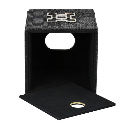 Black Croc Square Tissue Box Geo